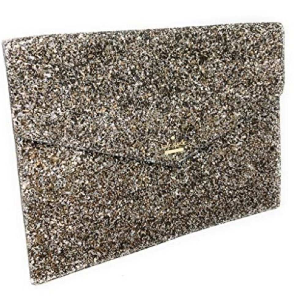 Kate Spade ♠️ Laurel Way Glitter Mallo Envelope Clutch.
Colour - Gunmetal